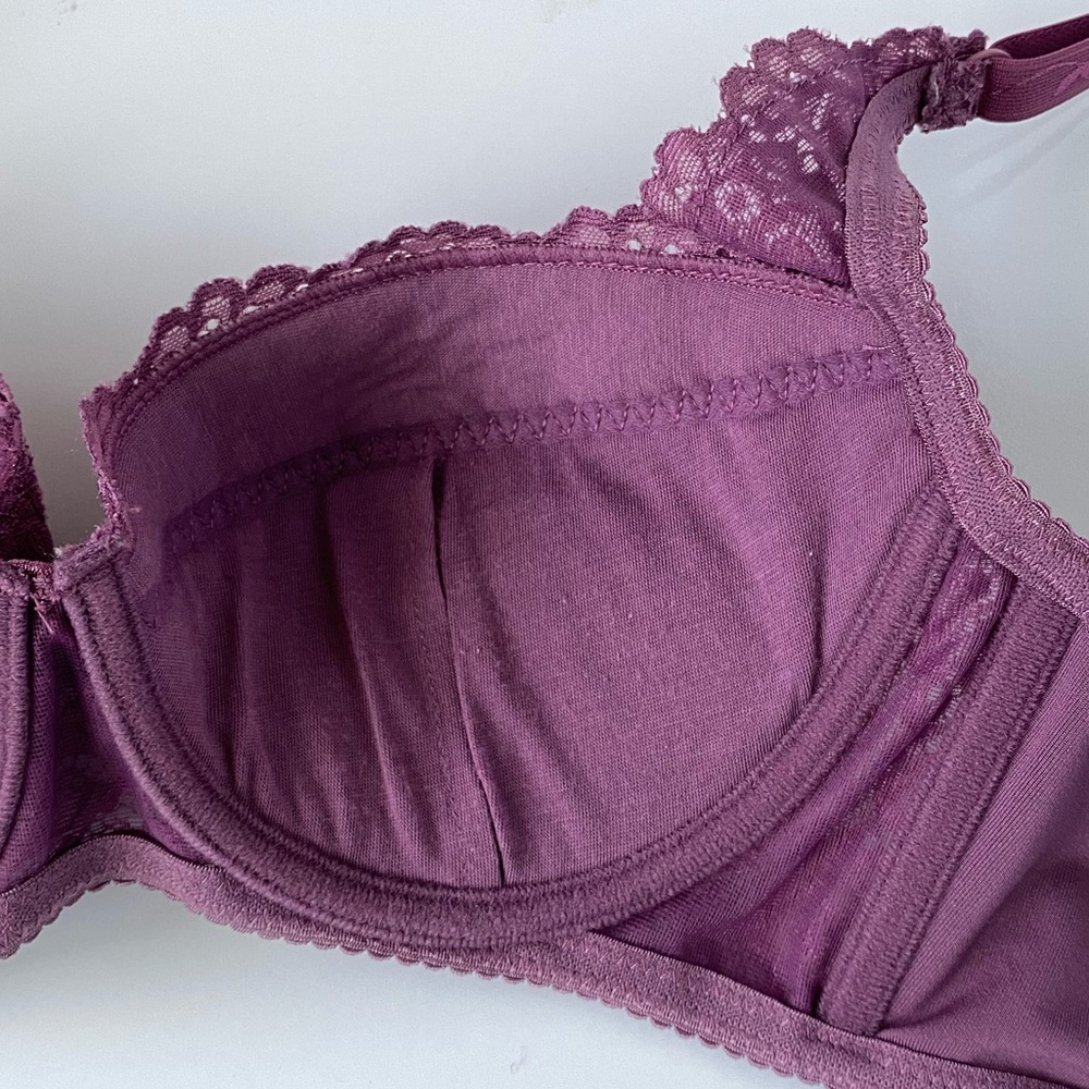 Women’s Purple Floral Lace Trims Bra - 36B - New without Tags - Picture 10 of 10